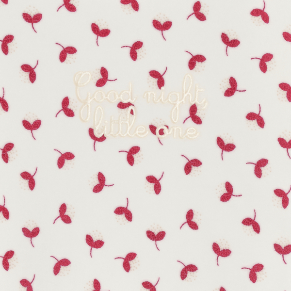 بذلة نوم مخملية برسوم أزهار، باللون الأبيض للفتيات الصغيرات